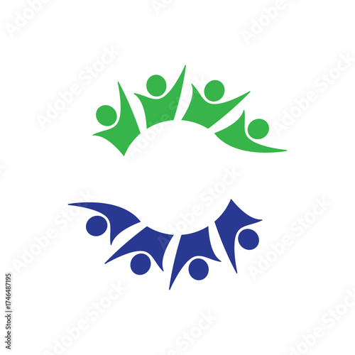 rotating successful people community logo design