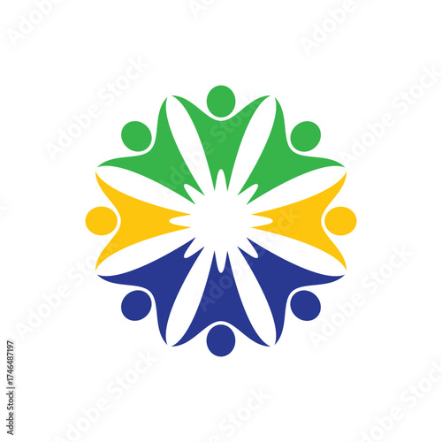 rotating successful people community logo design