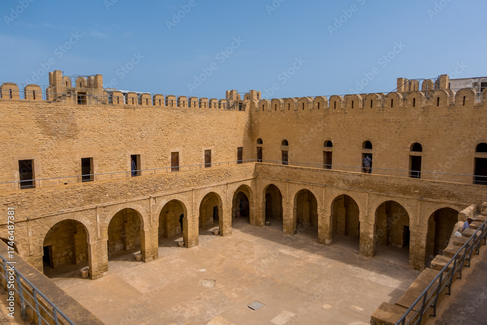 Fototapeta premium Inside the Ribat Fortress in Sousse, Tunisia