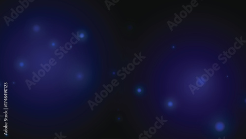 Dark Deep Blue Abstract Background Design With Scattered Glowing Light Particles Creating A Night Sky Feeling