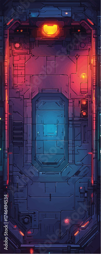 Vektorgrafik aus der Reihe: 80s, neon, tabletop, rpg, space, sci-fi, science, fiction, retro, pop, spielfeld, vector, grafik, alien, weltraum, weltraumabenteuer, 