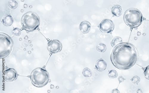 bubble molecule background for cosmetics product