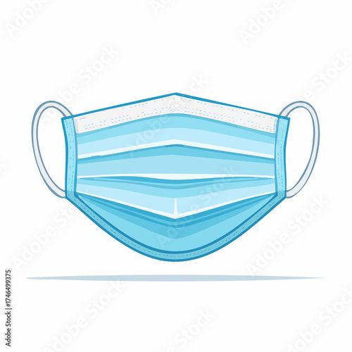 Blue medical mask isolated on white background protection from illness