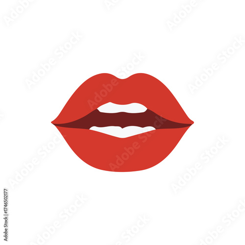 red lips isolated on white
