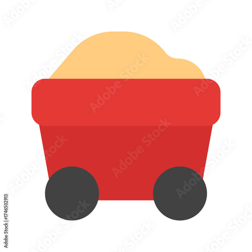 mining cart flat icon