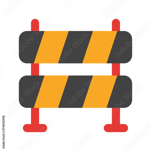 road block flat icon