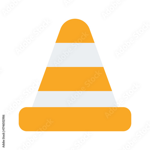traffic cone flat icon