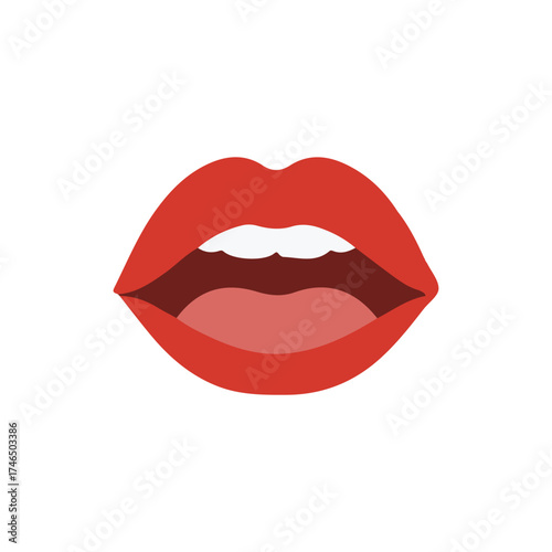 red lips isolated on white