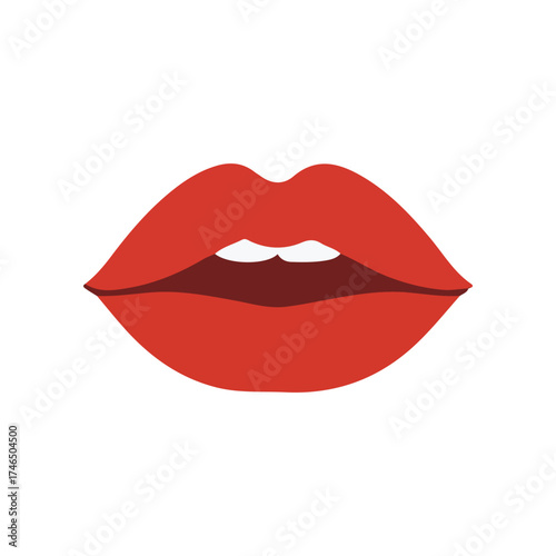 red lips isolated on white