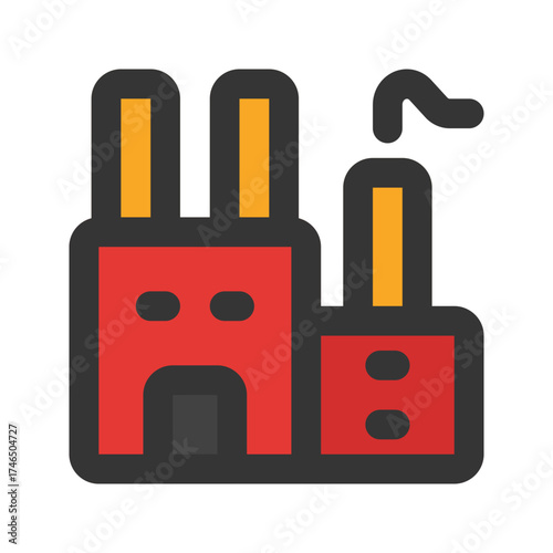 factory flat line icon