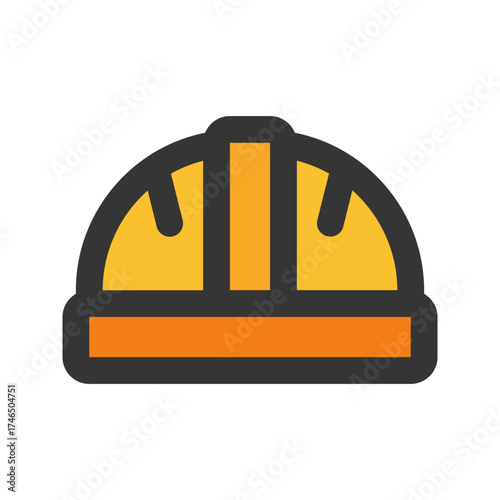 helmet flat line icon