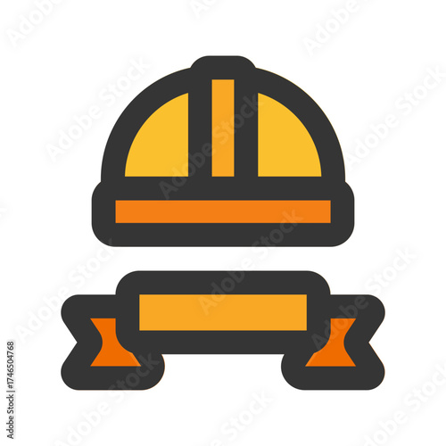 labour day flat line icon