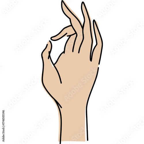 Stylized Hand Gesture Okay Sign, a representation of affirmation