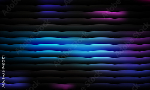 Vector art of abstract horizontal lines with blue and pink neon glow