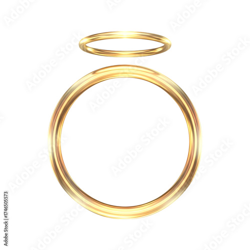 Celestial Gold Rings on transparent background