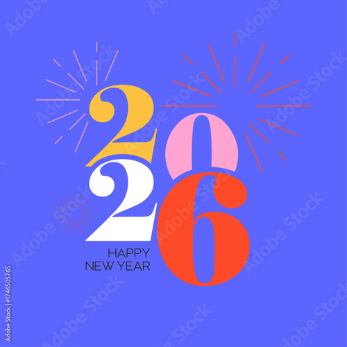 Vibrant New Year 2026: A festive illustration bursts with the promise of a new year.