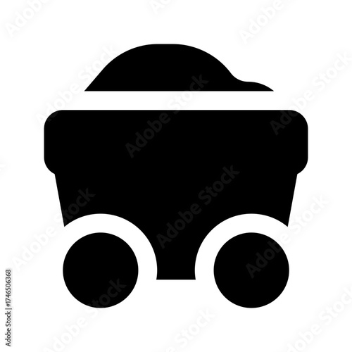 mining cart glyph icon