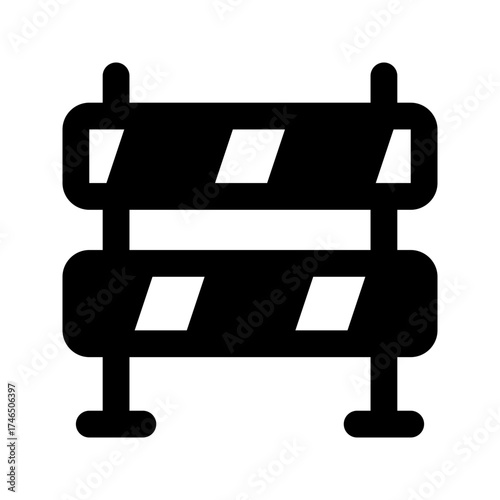 road block glyph icon