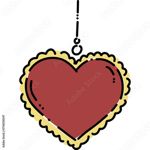 Colorful Heart Pendant Illustration for Love Themes