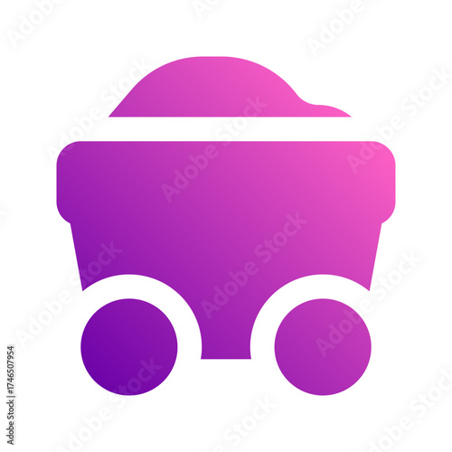 mining cart gradient icon