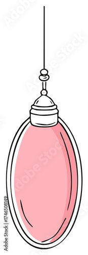 Hanging Scent Bottle with Pink Liquid Aroma Illustration