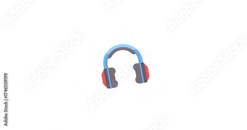 Animated headphone icon for audio Ideal for music designs sound themes music branding headphone promotions and entertainment graphics.