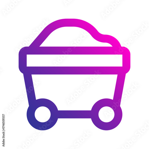 mining cart gradient icon