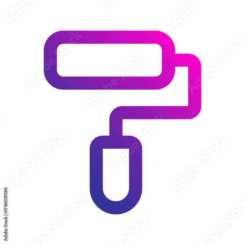 paint roller gradient icon