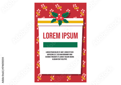 Colorful Christmas promotional poster featuring Santa Claus with presents and festive decorations to attract holiday shoppers