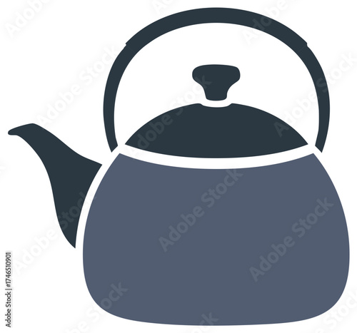 Minimalist vector illustration of a classic teapot or kettle in a simple, clean style.