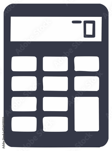 Dark Calculator Icon with White Keys and Zero Display