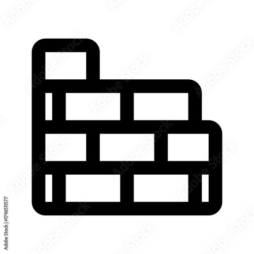 brick wall line icon