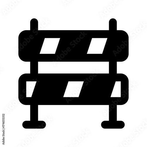 road block line icon