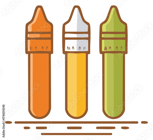 Vibrant vector illustration of colorful crayons for artistic creativity and children learning to draw