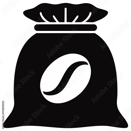 Coffee bean in a bag design illustration in vector graphic