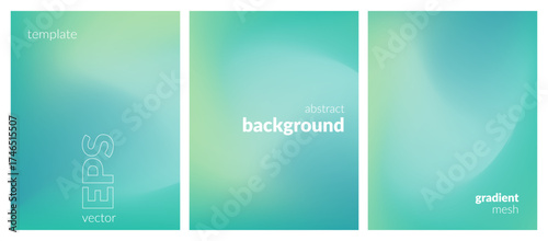 Abstract liquid background set. Gradient mesh. Effect bright color blend. Blurred fluid colorful mix. Modern design template for web covers, ad banners, posters, brochures, flyers. Vector image EPS