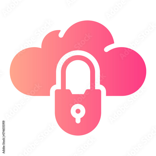 cloud secure gradient icon