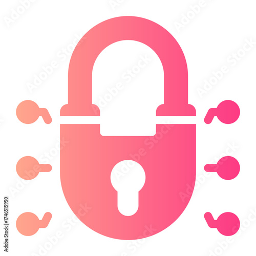 cyber security gradient icon