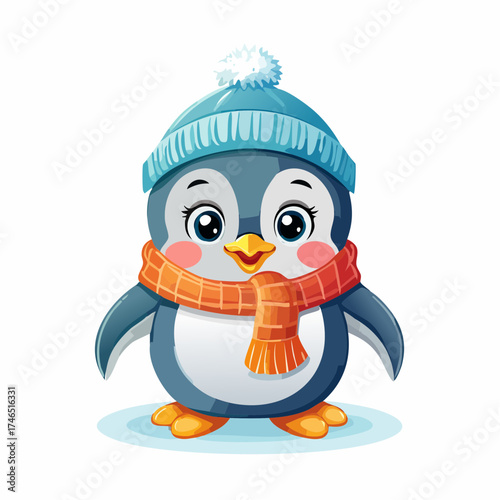 Fröhlicher Pinguin mit Schal