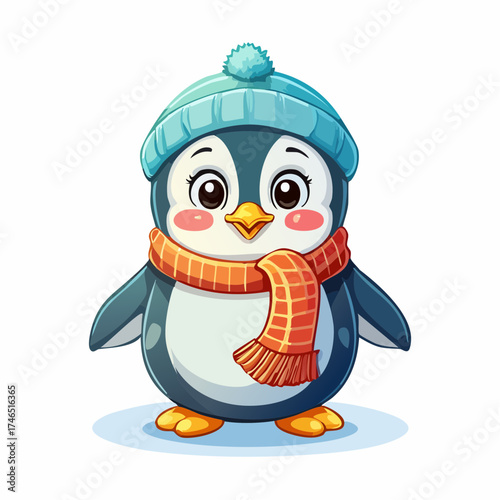 Fröhlicher Pinguin mit Schal