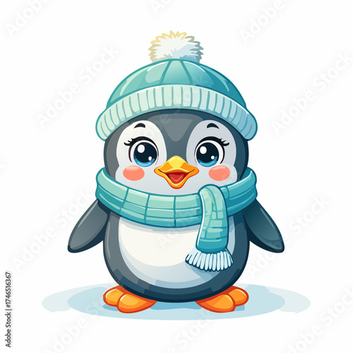 Fröhlicher Pinguin mit Schal