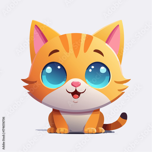 Neugierige Katze mit großem Kopf