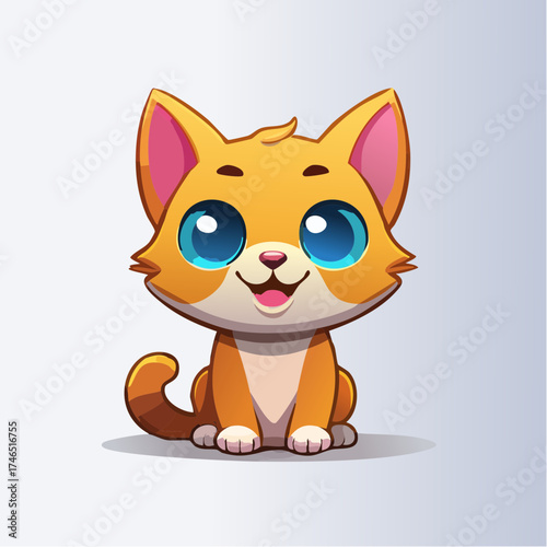 Neugierige Katze mit großem Kopf