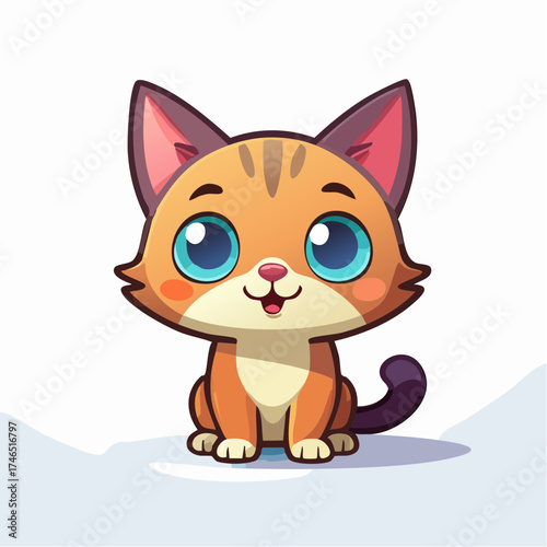 Neugierige Katze mit großem Kopf