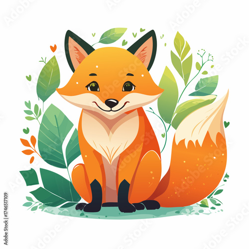 Lustiger Fuchs im Cartoon-Stil