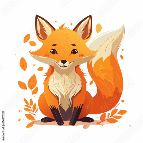 Lustiger Fuchs im Cartoon-Stil