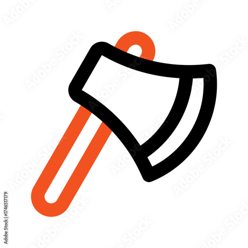 axe outline color icon