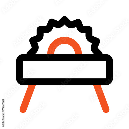 table saw outline color icon
