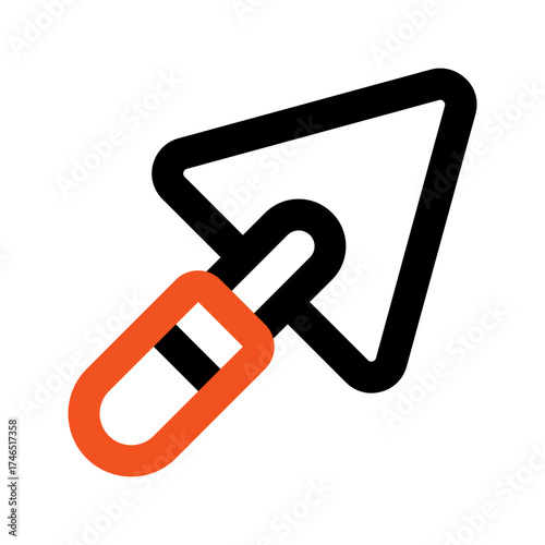 trowel outline color icon