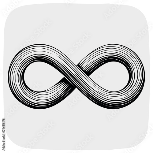 Infinity Symbol Engraving Illustration Perpetual Loop Endless Graphic Icon